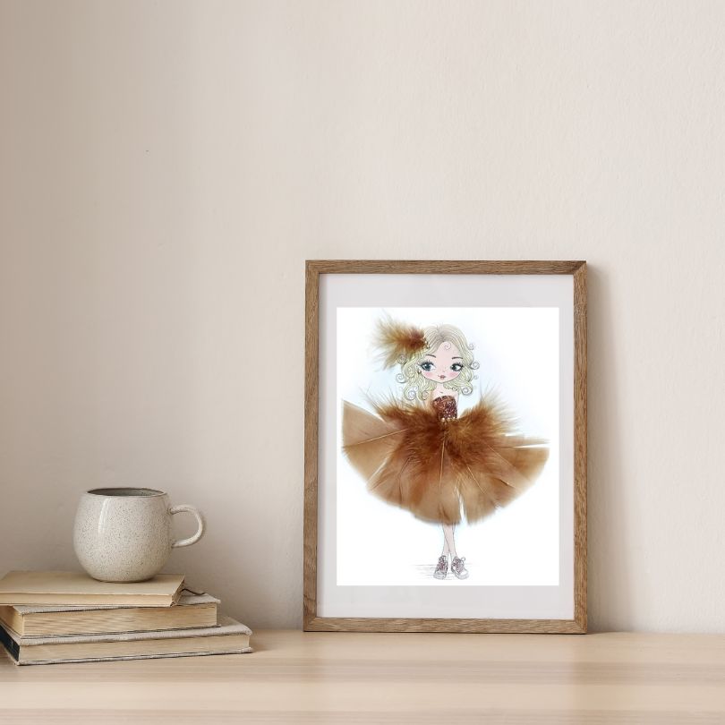 Kit créatif "Mon Tableau en Plumes" Clem en Baskets (deluxe)