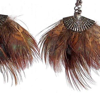 Boucles d'oreilles Fanny - plumes franges