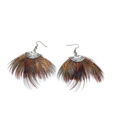 Boucles d'oreilles Fanny - plumes franges