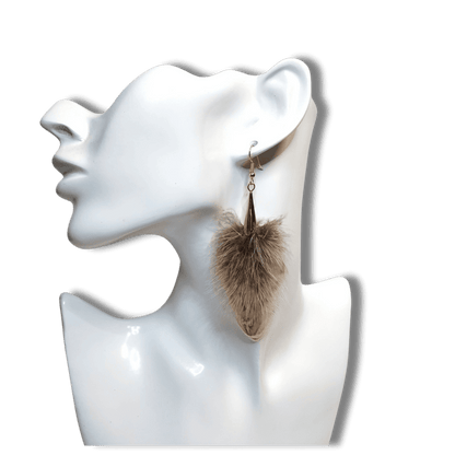 Boucles d'oreilles LADY DI en plumes longues