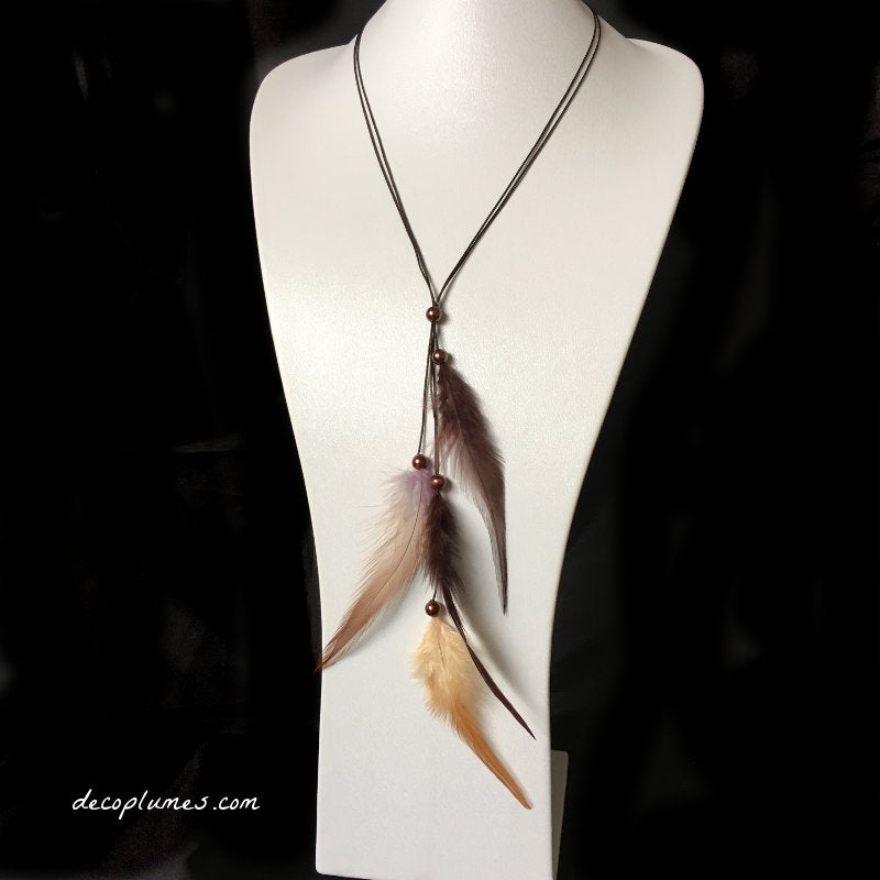 deco plumes : collier athéna plumes naturelles