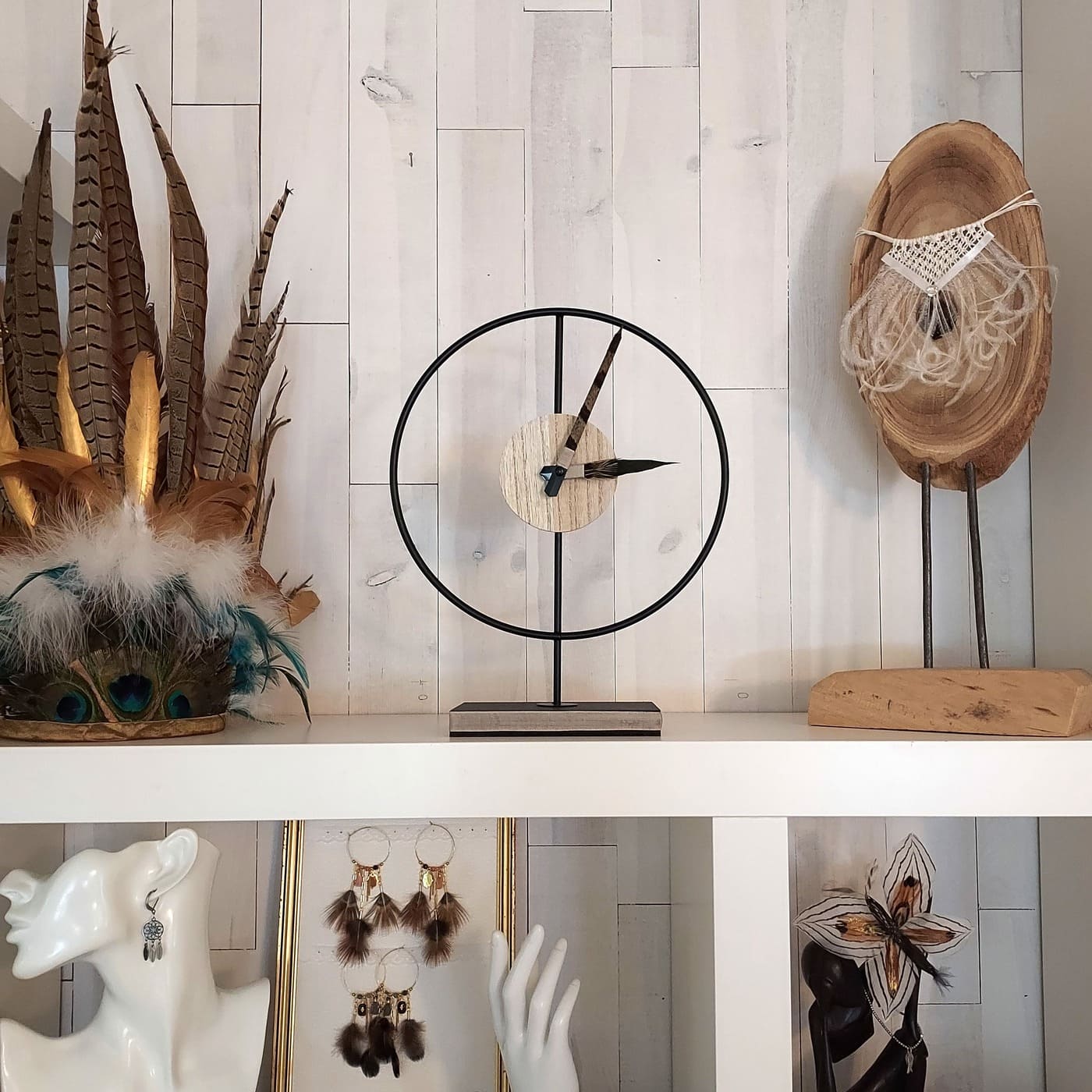 Horloge Design "Les Plumes du Temps"