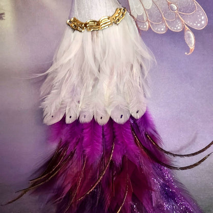 Tableau décoratif en plumes "Chloé l'Elfe des Bois"