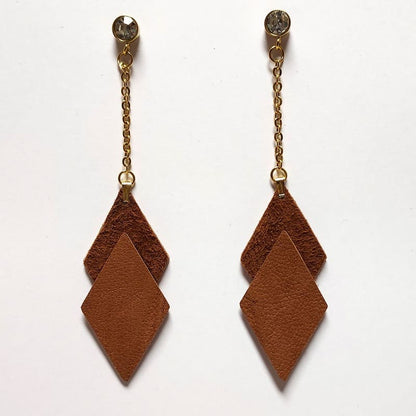 Boucles d'Oreilles en Cuir SIENNA - Modèle Exclusif