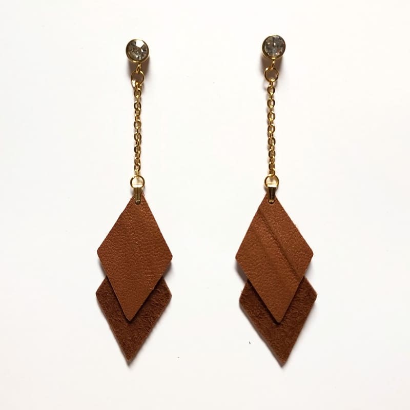 Boucles d'Oreilles en Cuir SIENNA - Modèle Exclusif