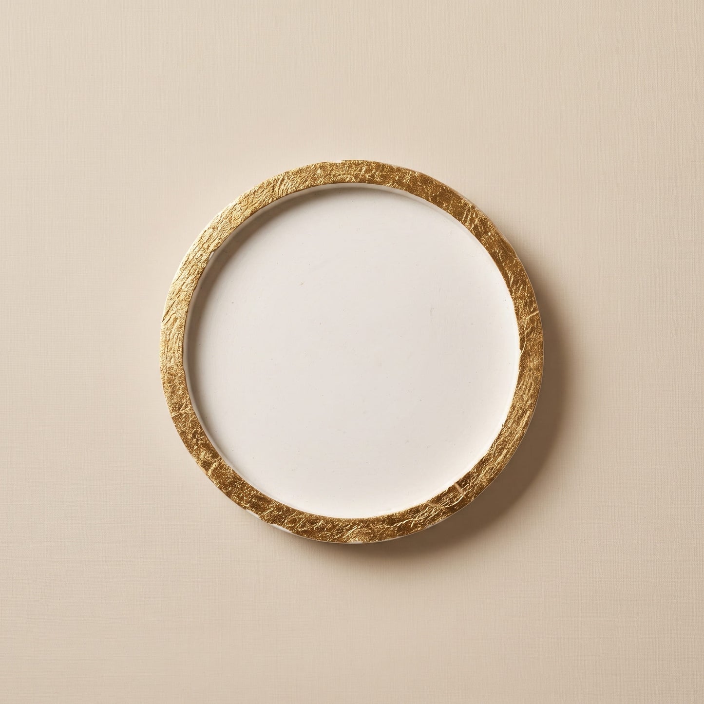 Plateau Rond en matière minérale & Feuille d'Or