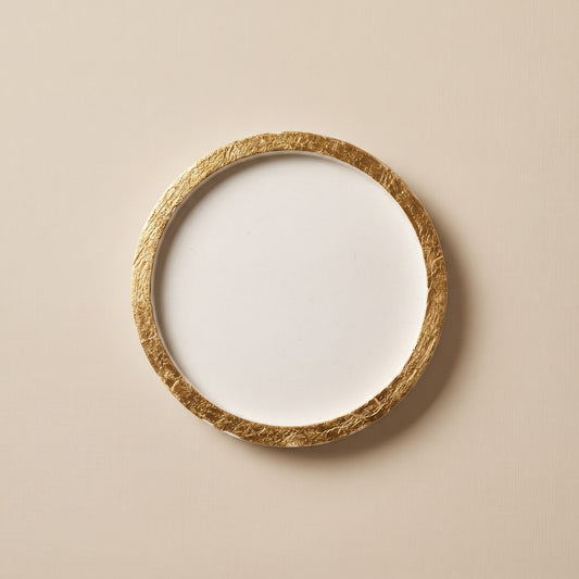 Plateau Rond en matière minérale & Feuille d'Or
