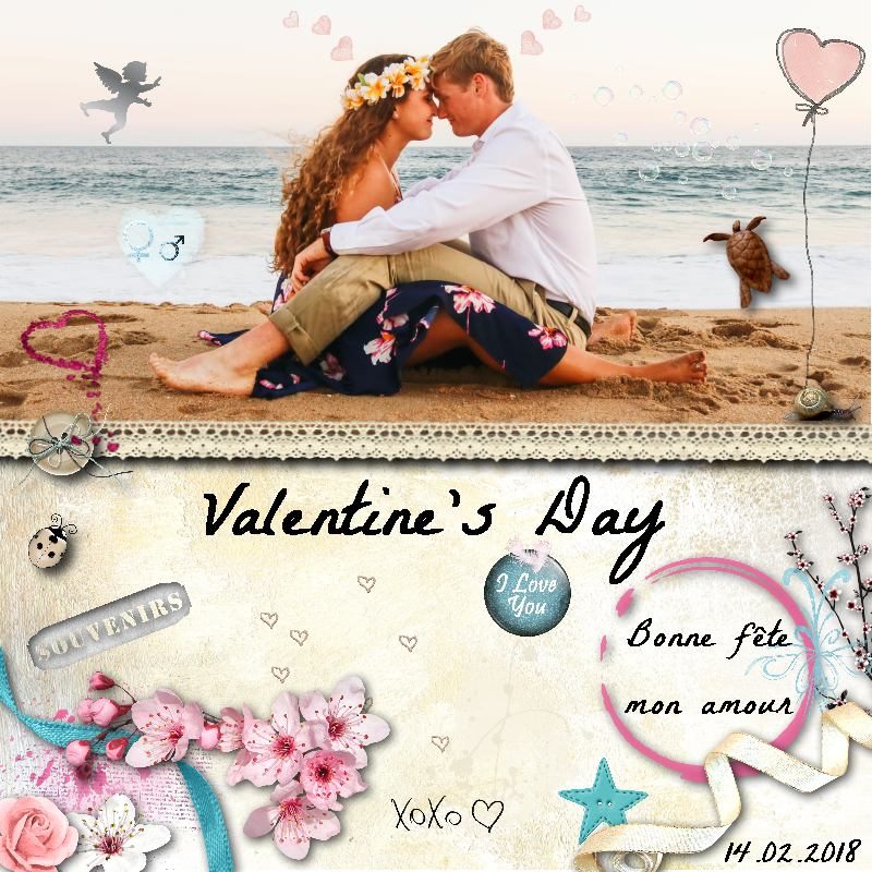 Déco plumes : carte de Saint-Valentin numérique "Valentine's Day"