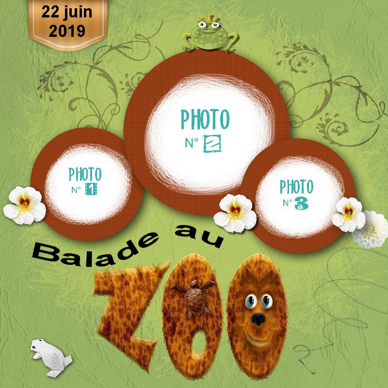 Déco plumes : modèle de scrapbooking digital "Balade au Zoo"