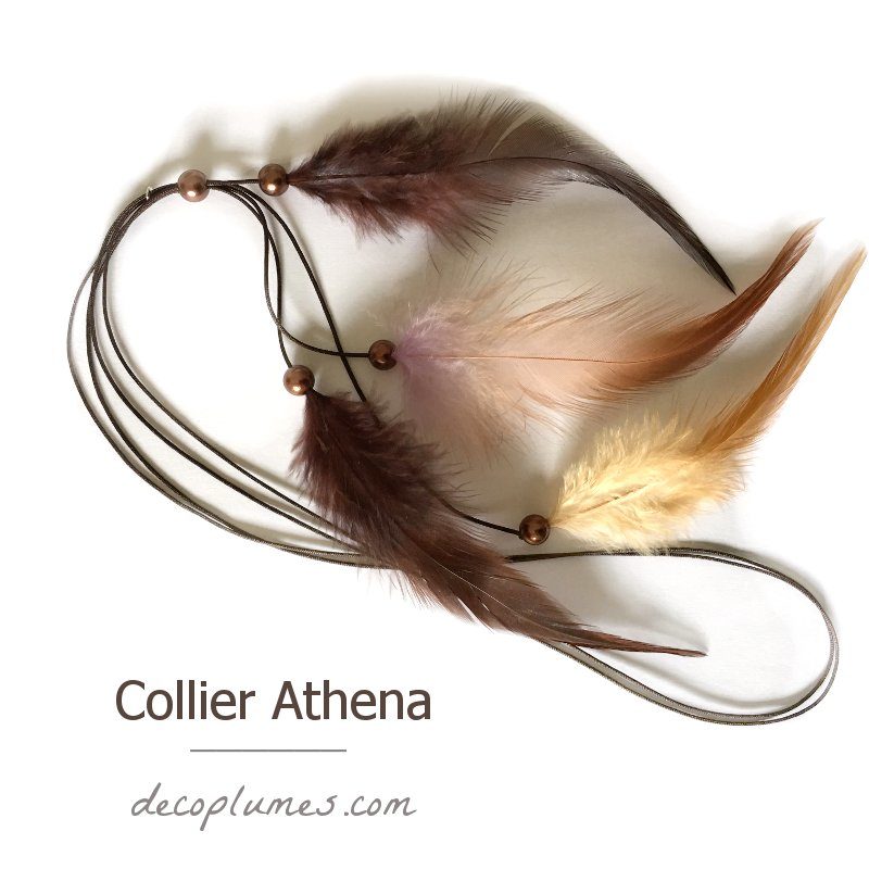 deco plumes : collier athéna plumes naturelles