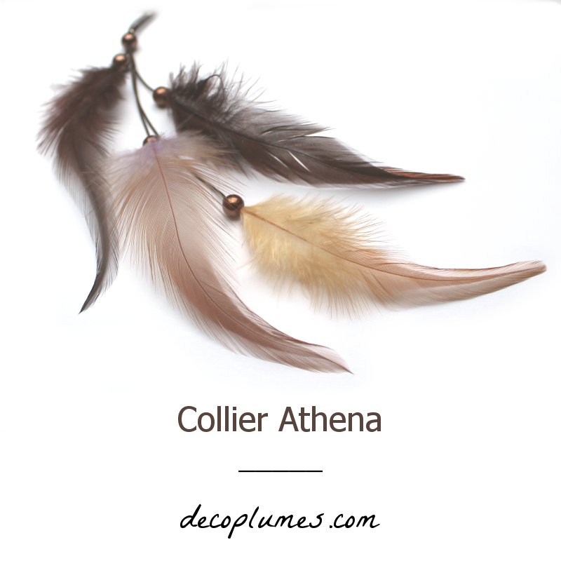 deco plumes : collier athéna plumes naturelles